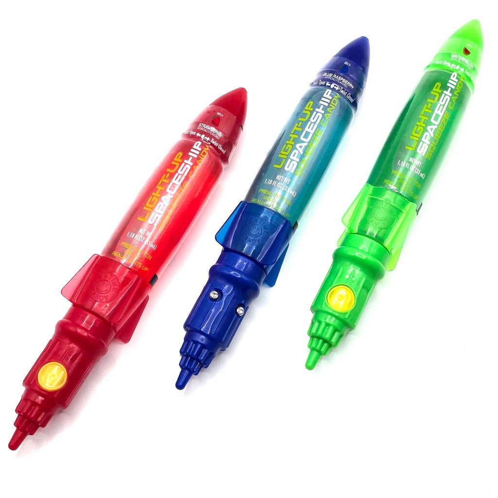 LIGHT UP SPACESHIP SQUEEZE LIQUID CANDY<NOVELTY CANDY>