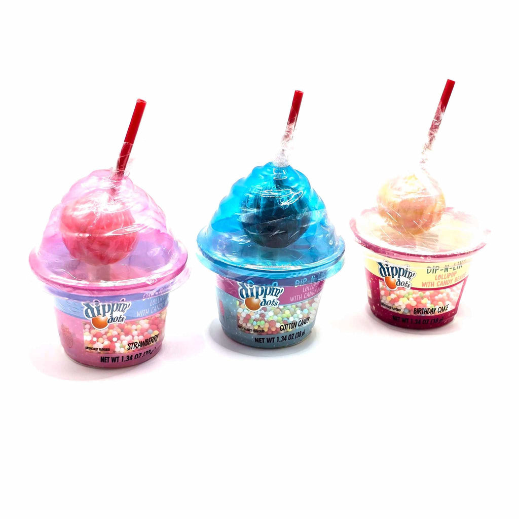 DOTS DIP-N-LIK LOLLIPOP WITH CANDY BEADS<NOVELTY CANDY>