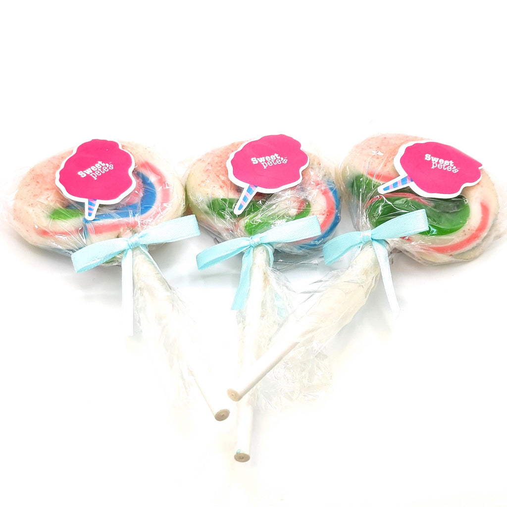 cotton candy white chocolate lollipops