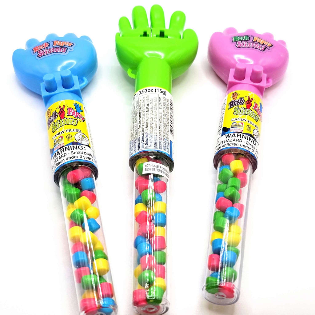 rock paper scissors candy toy